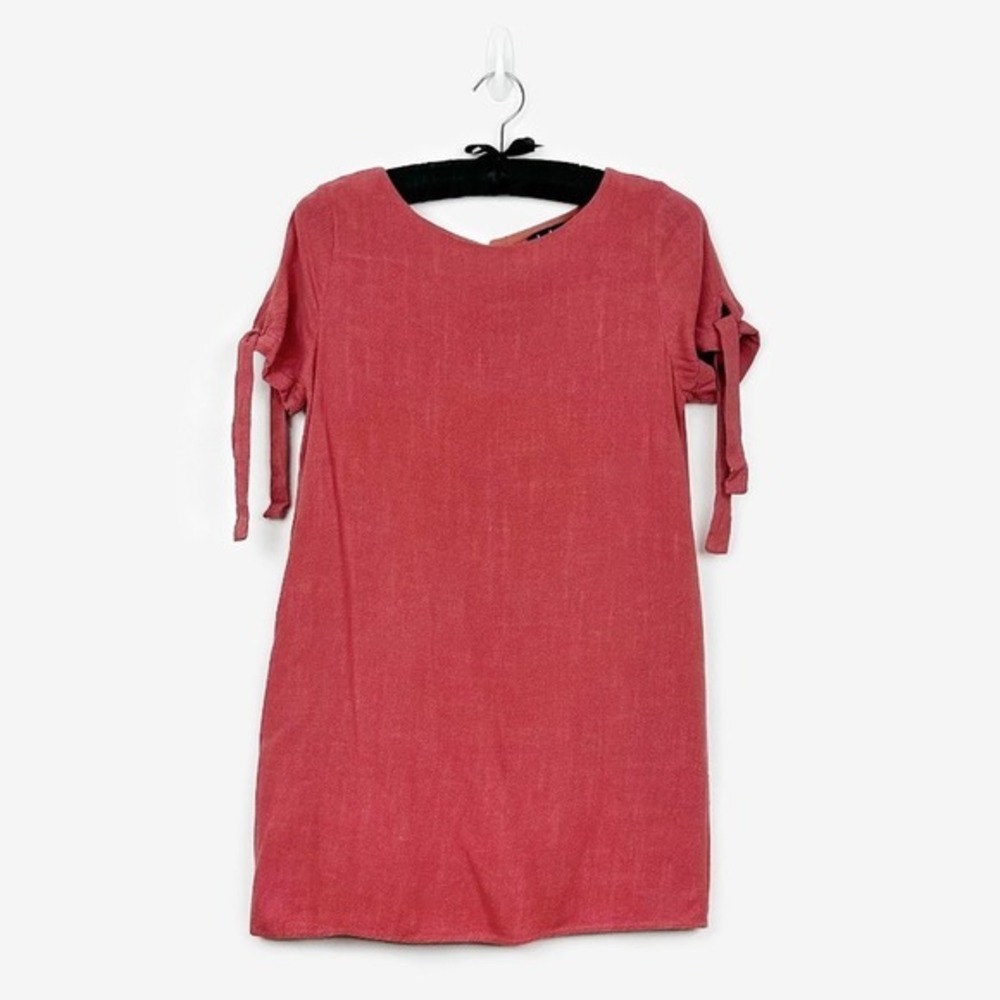 Lulus Maeve Button Back Dress Size M Terra Cotta Linen Blend Gilrcore Summer